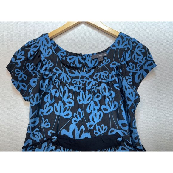 Twenty One Fit & Flare Dress Womens Size M Blue Floral Short Sleeves Boho Casual - Picture 3 of 12